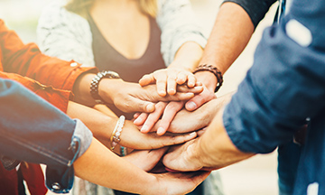 Group of hands together