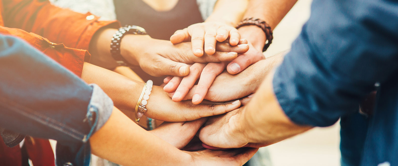 Group of hands together